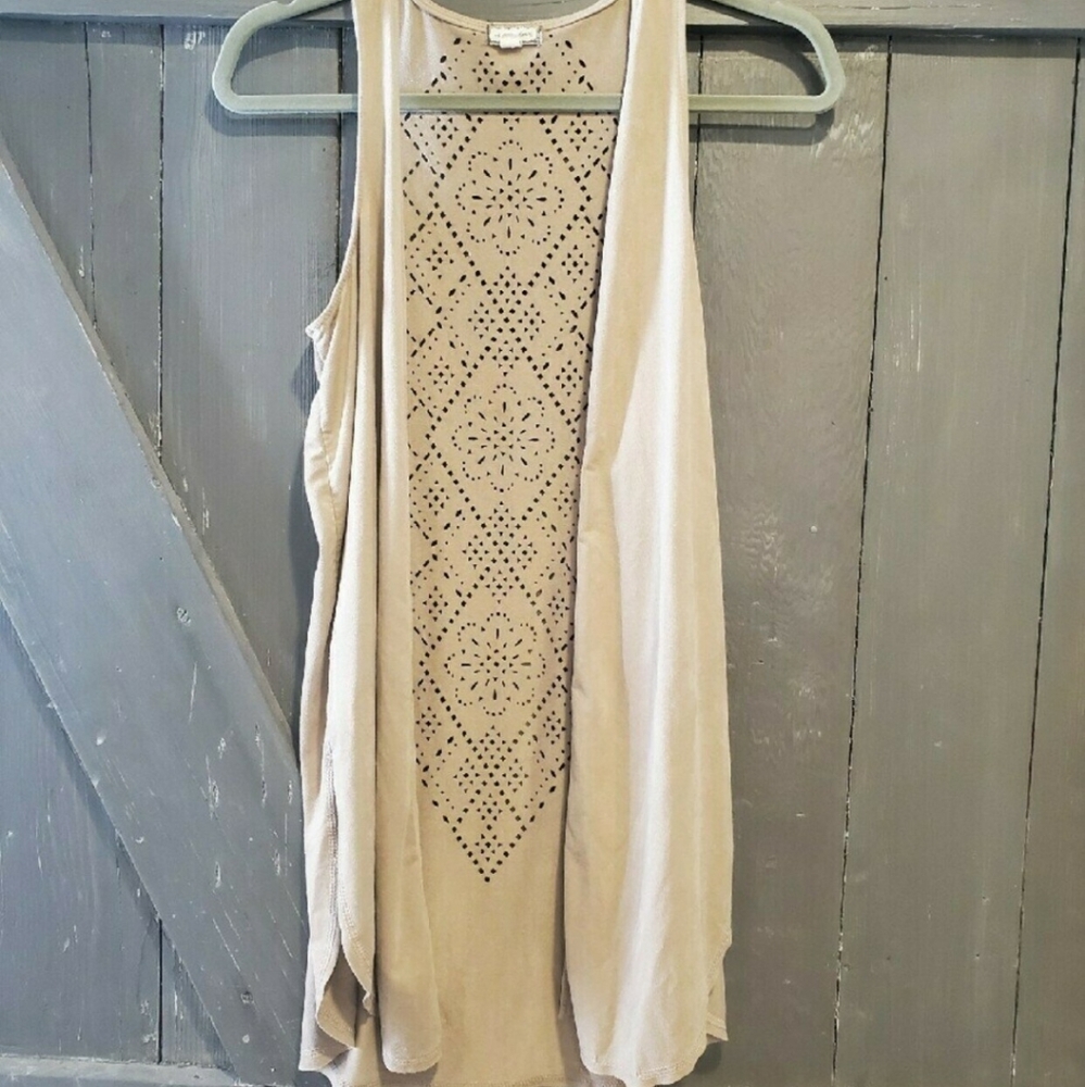 Boho faux suede vest
